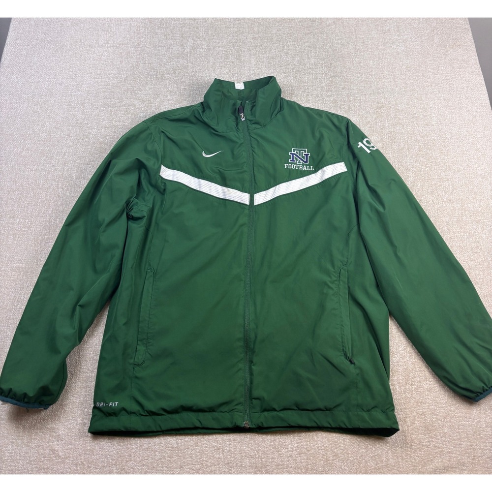 Nike Dri-FIT New Trier High School Football Windbreaker Jacket Green Mens Medium